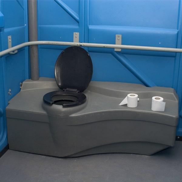 ada/handicap portable restrooms can be customized to meet certain needs or requirements, such as higher grab bars or different sink heights